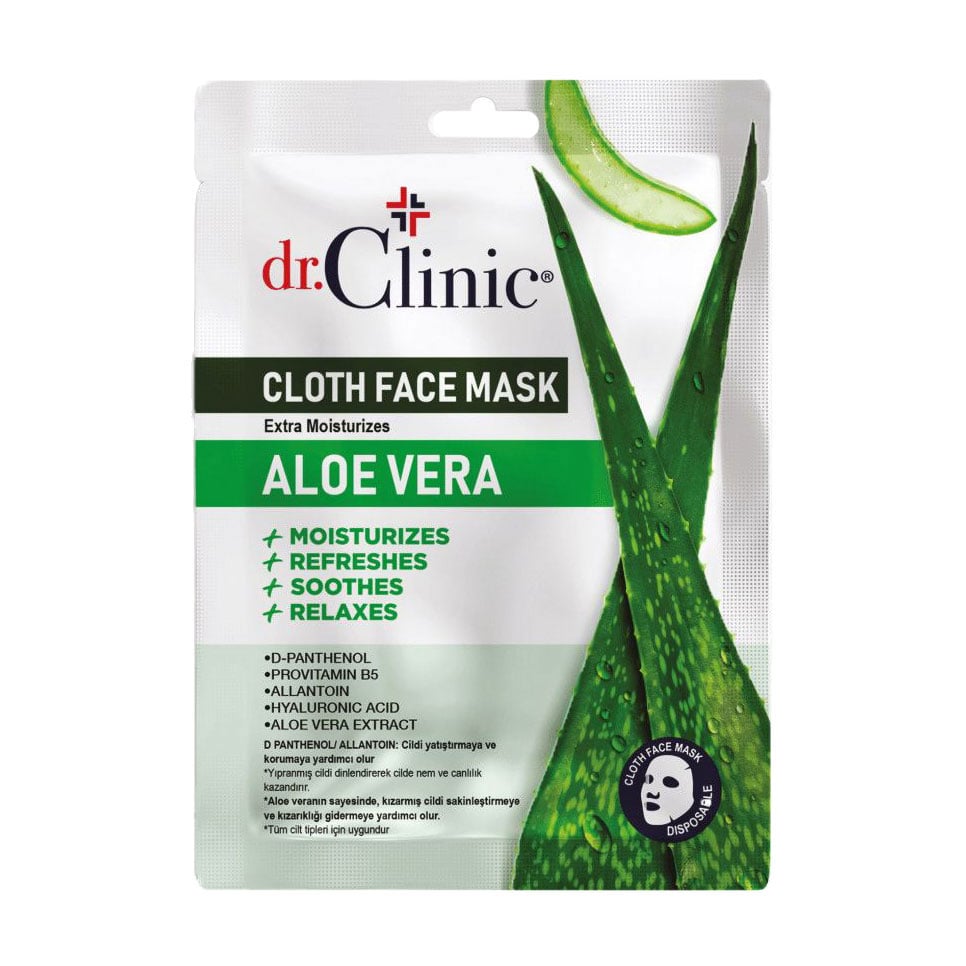 Тканинна маска для обличчя Dr.Clinic Cloth Face Mask Aloe Vera з алое вера, 1 шт